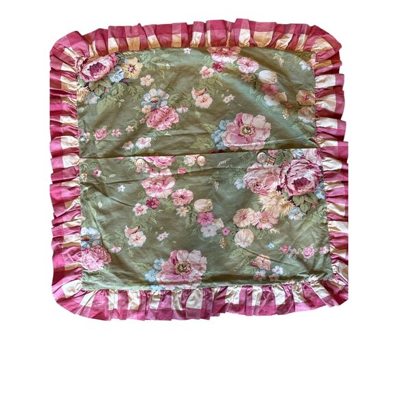 2 vintage Captured In Time by RobynPandolph  Floral Square Ruffled Pillowcases - Picture 6 of 10